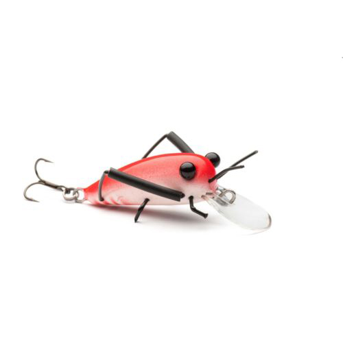 MEDIUM Wooden DM Cricket Lures Red-White