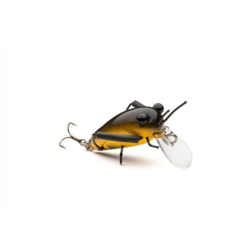 SMALLER Wooden DM Cricket Lures Black-Yellow